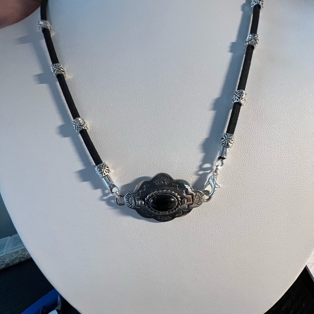 Elegant Black and Silver Necklace